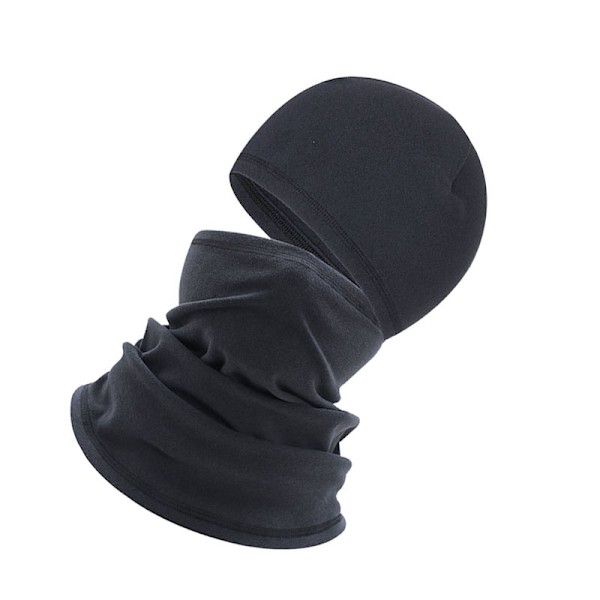 Thermal Fleece Halsvärmare och Balaclava Set Mörkgrå