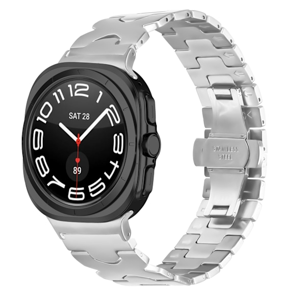 Elegant rustfrit stålrem til Samsung Watch7 47mm Ultra Sølv