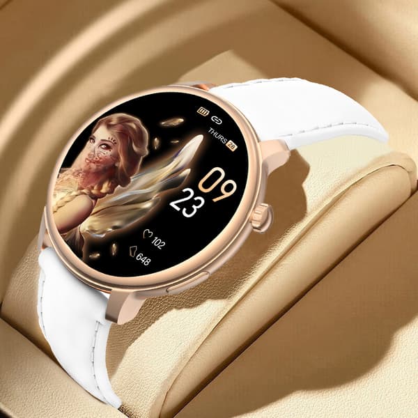 Smartwatch med puls-, blodtryks- og iltmåling White White