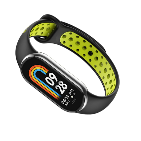 Åndbart TPU-udskiftningsarmbånd til Xiaomi Band 8/9 Sort + Grøn