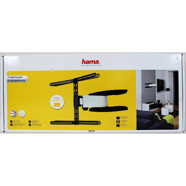 Väggfäste Fullmotion XL Curved 32"-65" Svart