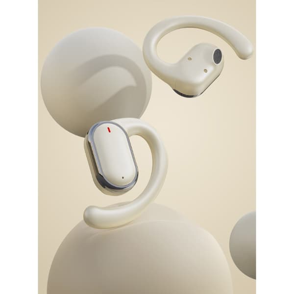 X93 Bluetooth-hörlurar med öppen passform, roterbara öronkrokar, riktat ljud och 14.2 mm dynamiska element för vardagslyssning White White