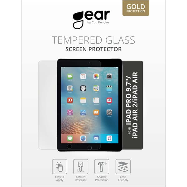 Glass Prot. Flat Case Friendly 2.5D GOLD iPad 2017/2018/Air/Air2/Pro 9,7"