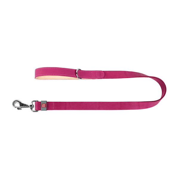 WAUDOG hundkoppel i naturläder 20 mm brett, 122 cm långt rosa