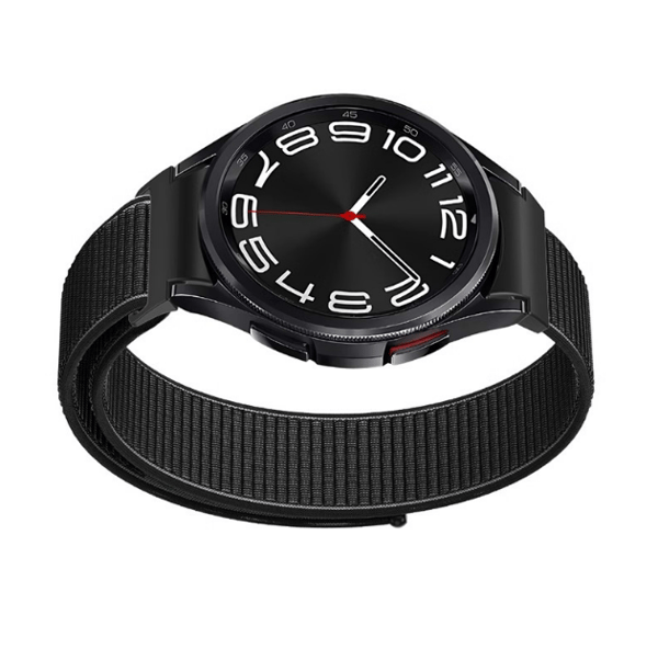 Stilfuld Nylonrem til Samsung Galaxy Watch 4/5/6 Black Black