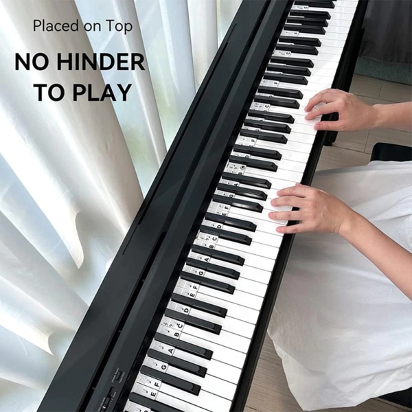 INF Irrotettavat pianon ja kosketinsoittimen etiketit 88 kosketinta Valkoinen