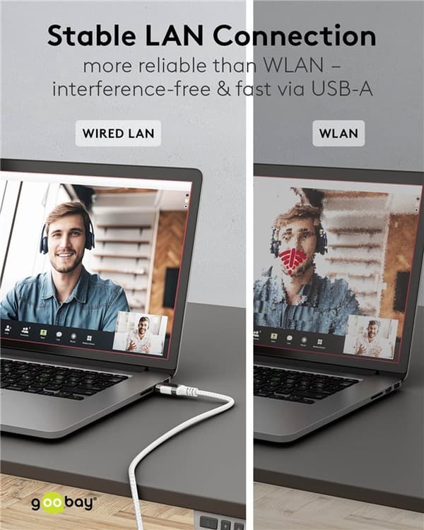 Ethernet-kaapeli USB-A 3.0 - RJ45, ohut, 7,5 m