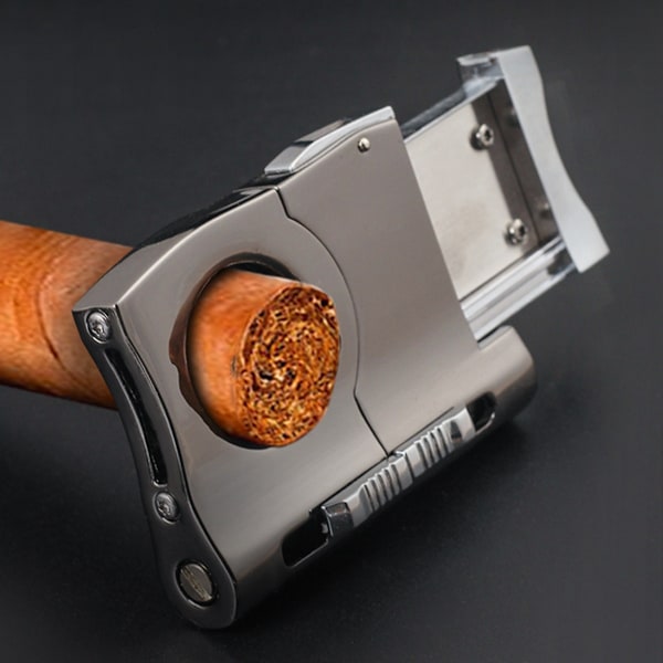 Multifunktionel Skarp Cigar Kutter - Enkelt Blad med Dobbelt Bor (2-9mm) Silver Silver
