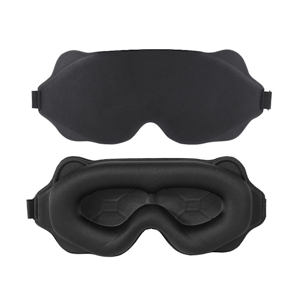3D Konturformad Mörkläggande Sovmask för Resor och Vila Svart