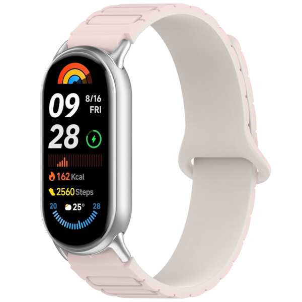 12MM magnetiskt silikonarmband för Xiaomi Mi Band 8/9 Silver