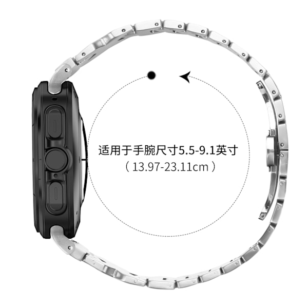 Elegant rustfrit stålrem til Samsung Watch7 47mm Ultra Sølv