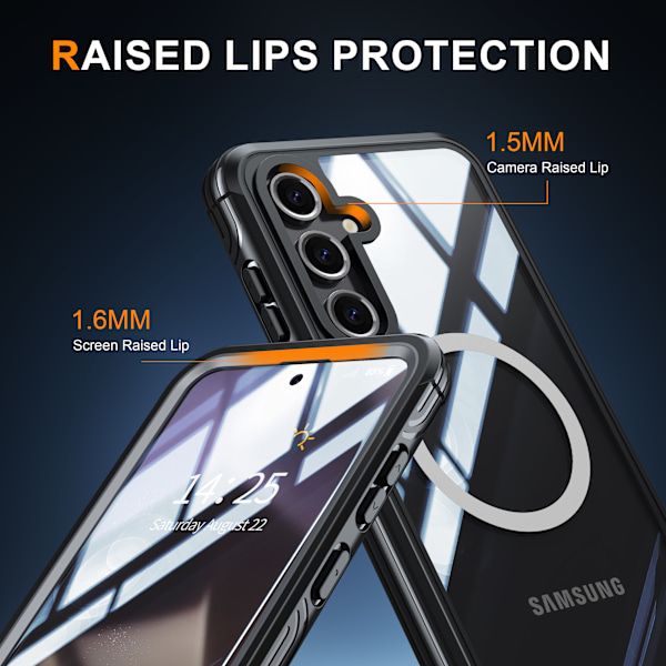 Samsung Galaxy S24 FE Cover, 9H Hærdet Glas Bagside Sort