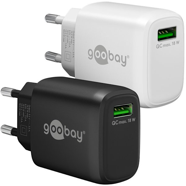 USB-A QC snabbladdare (18 W) vit
