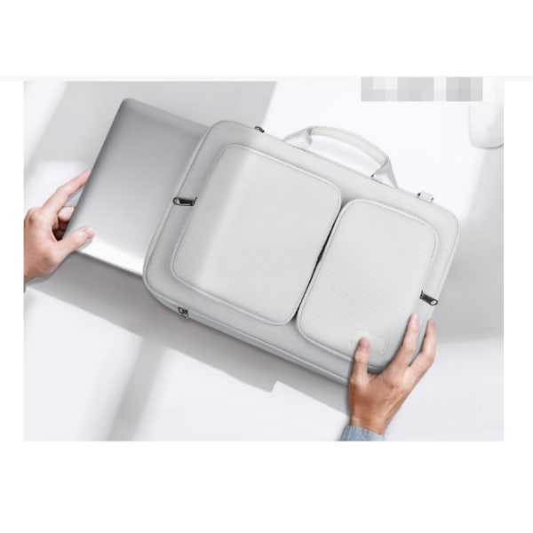 Tyylikäs 14-tuumainen MacBook-läppärilaukku - Harmaa Oxford-kangas