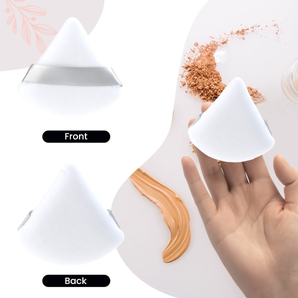 Trekantet Powder puff - Vaskbare makeup svampe - Svampe til Make-up Hvid
