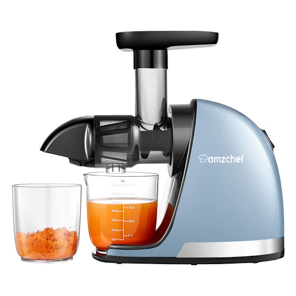 AMZCHEF 1501-BU-SM slow speed juicepress (blå)