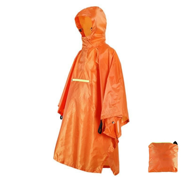 Vandtæt regnponcho - sort polyester PU Orange Orange