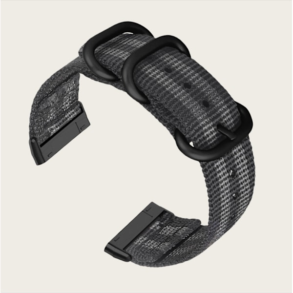 Nylon Canvas Armband för Fitbit Versa 3/Sense Svarta + grå prickar