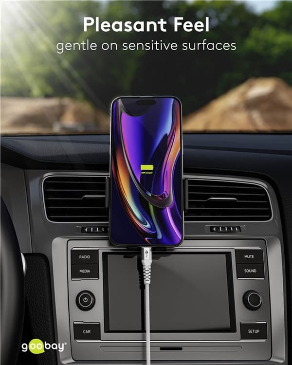 Lightning-USB-C™ supersoft textilkabel med metallkontakter, 1 m, vit