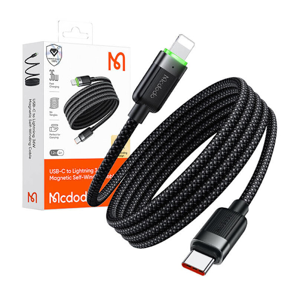 Mcdodo CA-2010 USB-C till Lightning-kabel, 36W, självuppdragande