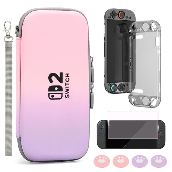 Bæretaske sæt til Switch 2 Pink+Purple Pink+Purple