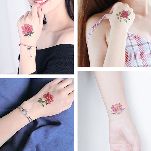 Paket med 10 ark tillfälliga tatueringar model 1