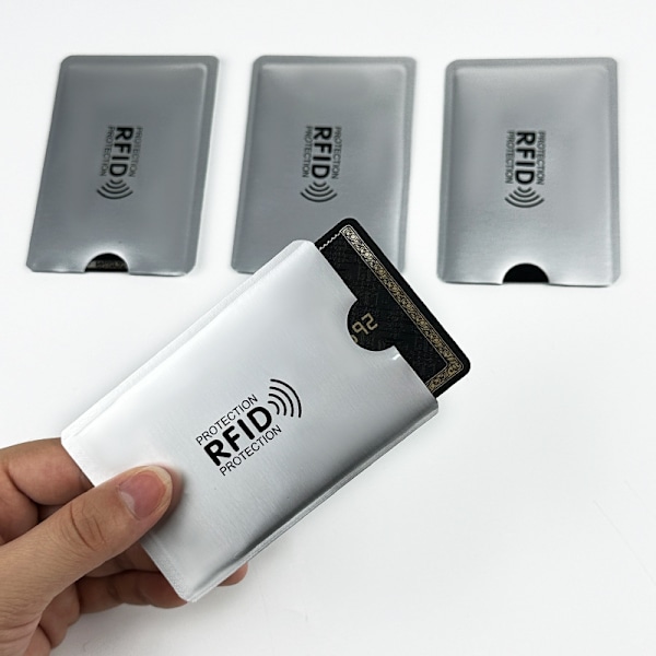 Kortfodral med RFID-Blockering, 10-pack Silver