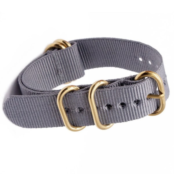 Nylonarmband med ovalt guldspänne Grå