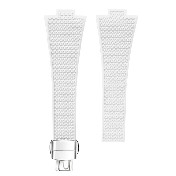 Klockarmband i Silikon med Silverspänne - Vit Vit 11 mm