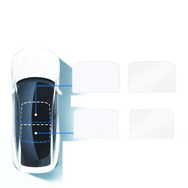 Issolskydd för Tesla Model 3 (2019-2023) & Model Y Modell Y Vit