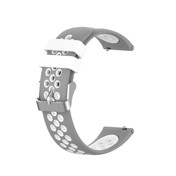 Silikoninen ranneke Ticwatch E3-, Pro- ja GTH-kelloille Valkoinen + harmaa