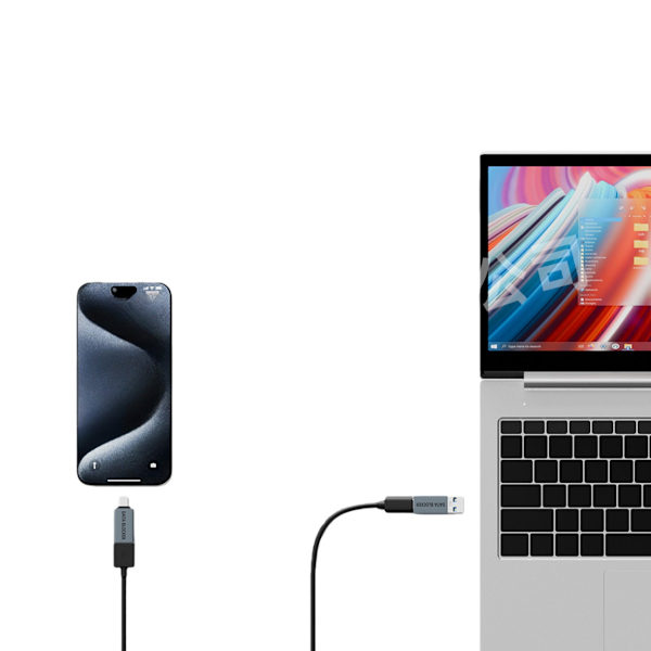 USB-C Hane till USB-A Hona Datablocker Adapter (Silver, 2-pack) - Säker Laddning