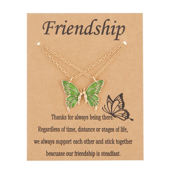 Yhteensopiva Friendship Kaulakoru Butterfly Design Vihreä 1 pari
