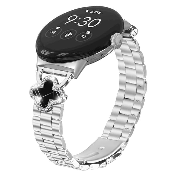 Rostfritt Stål Klöver Klockarmband kompatibelt med Google Pixel - Elegant Trepärldesign