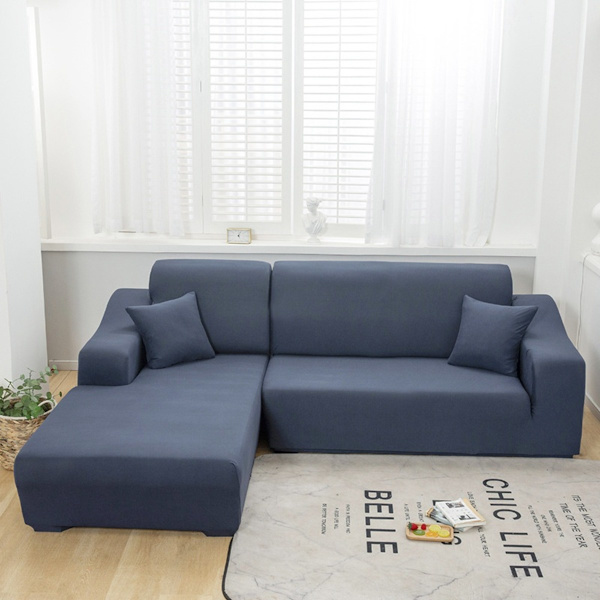 Marinblå Tvåsitsig Polyester Stretch Sofföverdrag: Universal Passform Skyddsöverdrag