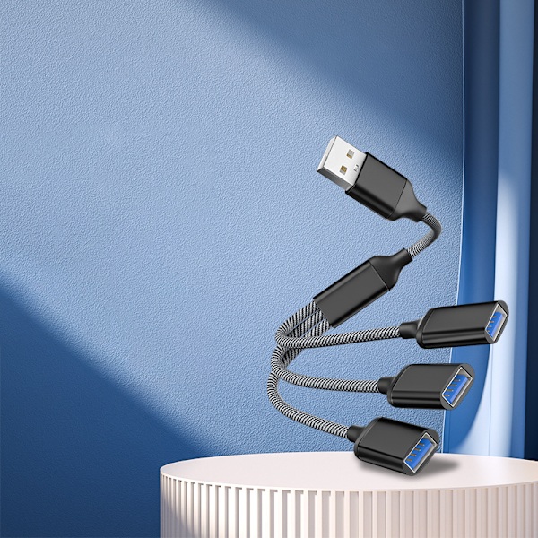 USB Hub Splitter - 3 Portar Svart