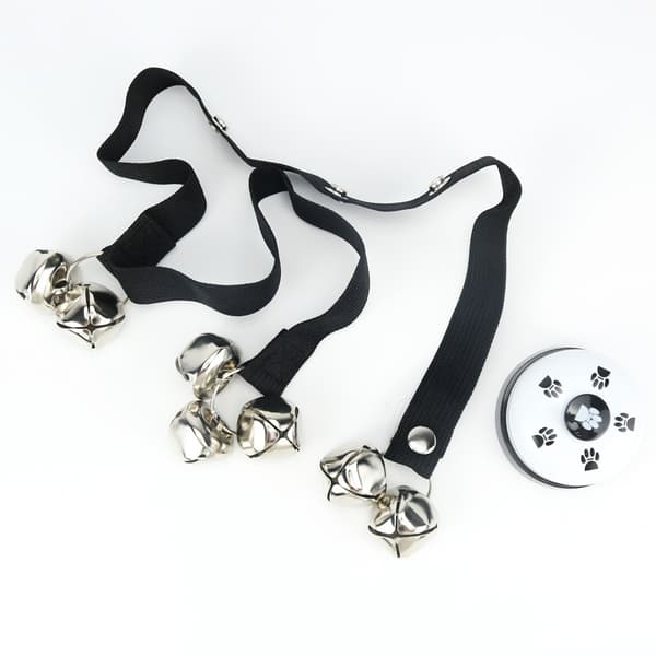 Hundträningsdörrklocka: 2,5 cm Bred 7 Klockor Rep + Tryckklocka för Potträning & Lek Black Black