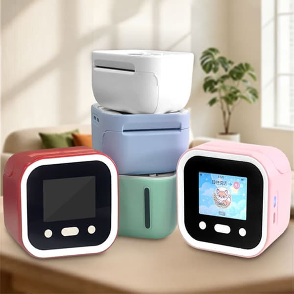 AI-stemme-termisk printer med 203 dpi, 2,4 inch skærm, Android og iOS samt bærbart lommedesign Red Red