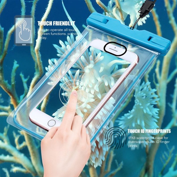 Vandtæt mobiltaske til smartphone - universal - blå