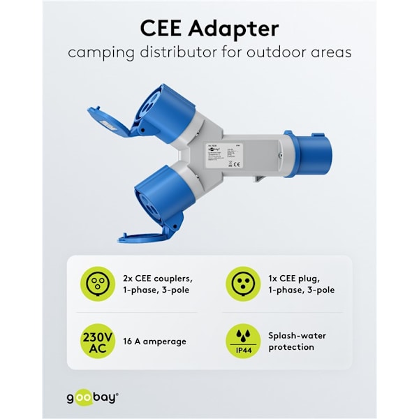 CEE-adapter, CEE-stik til 2x CEE-udtag