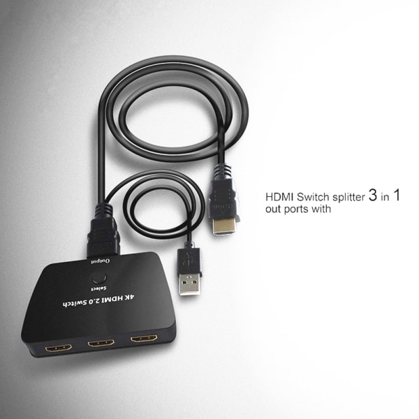 INF HDMI Switch 3-1 med HDR, 3D og 4K (2160p)