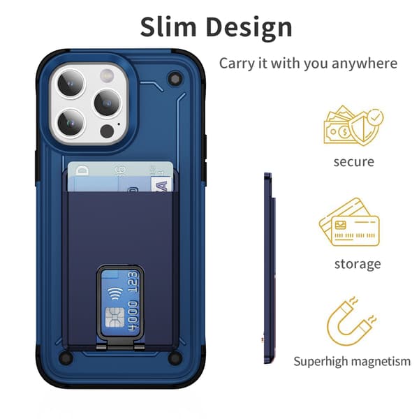Slim Magnetisk Korthållare Stativ - Hudkänsla Blue Blue