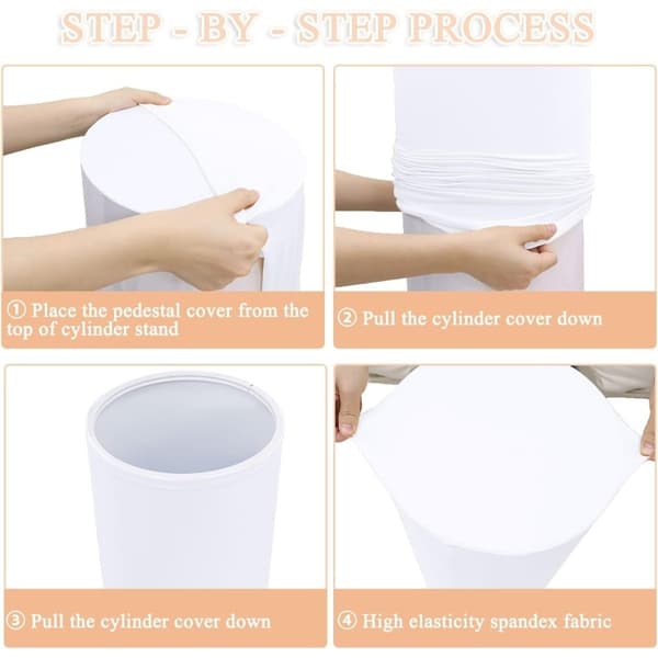 Elastisk Duk för Dessertbord Vit Liten 3-Delars Set (60x33cm, 55x30cm, 50x27cm)