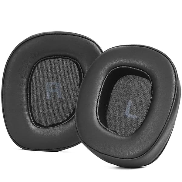 Erstatningsørepuder kompatibel med XIBERIA K06S - proteinlæder og memory foam til gaming, streaming og daglig brug, 2-pack, sort finish
