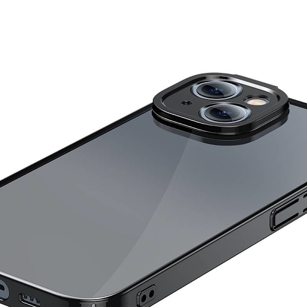 Baseus Glitter Transparent Cover og hærdet glas sæt til iPhone 14 Plus (sort)