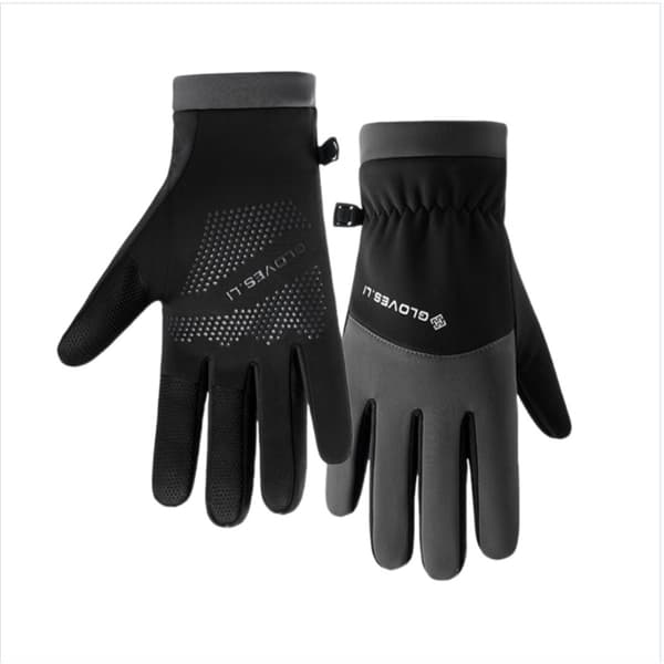 Vinter Fleece Forede Vindtætte Touchscreen Handsker til Udendørs Sport Black Black