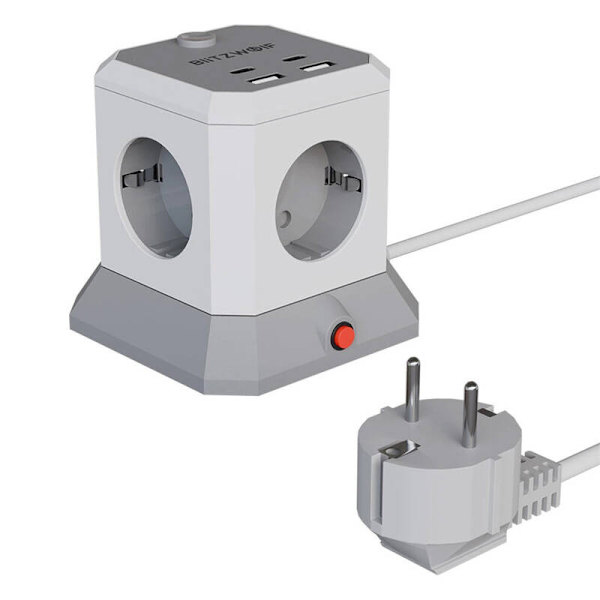 BlitzWolf BW-EC1 4xAC 2xUSB-A 2xUSB-C forlænger