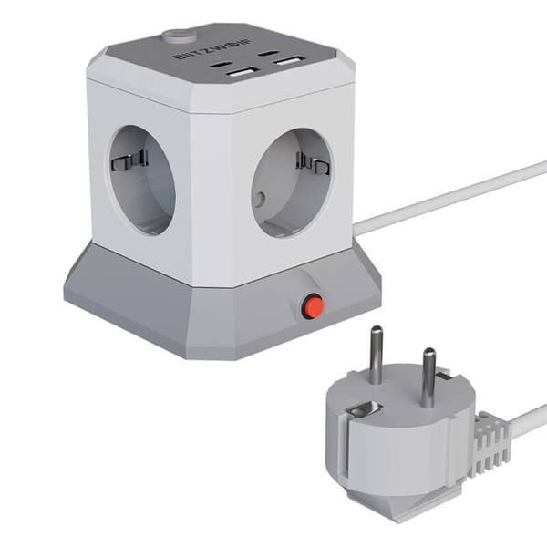 BlitzWolf BW-EC1 4xAC 2xUSB-A 2xUSB-C förlängningssladd