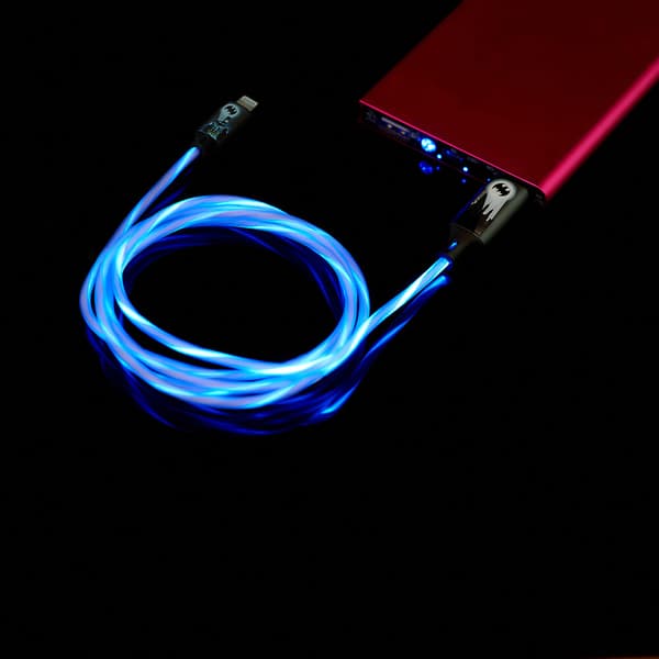 USB A till Lightning Light-Up 1,2m MFI Bat Logo