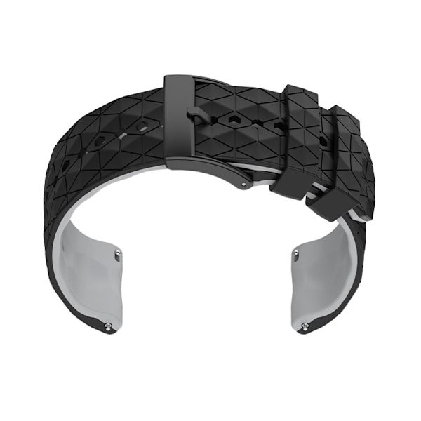 Silikoniranneke Suunto 9- ja 7-kelloille Musta + harmaa